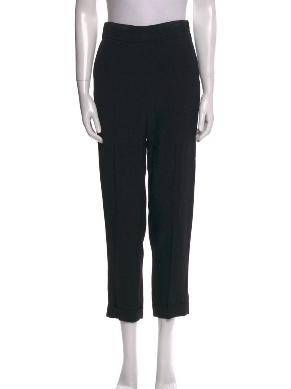 Akris Black Cropped Tapered Dress Pants